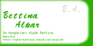 bettina alpar business card